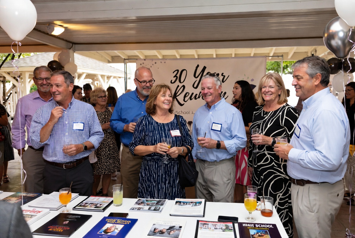 Multi-generational family gathered together at a reunion
