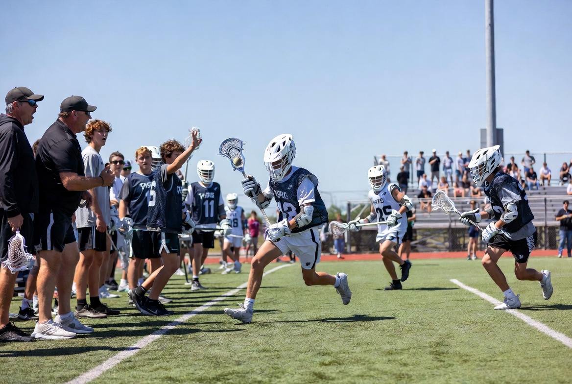 Youth sports team on the field after a game